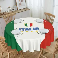 Flag Of Italy Tablecloth Round Waterproof Table Cloth Cover for Banquet 60 inch