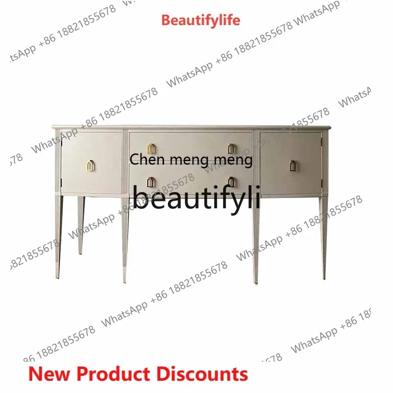 2003 American solid wood retro chest cabinet light luxury multi-drawer porch table wall decorative side cabinet