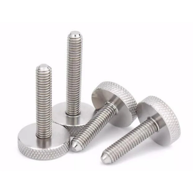 2-20pcs M3 M4 M5 M6 M8 M10 304 Stainless Steel Knurl Flat Head Hand Tighten Thumb Screw Bolt DIN653 Curtain Wall Glass