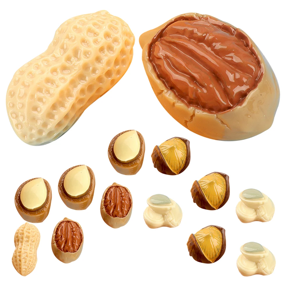 

15 Pcs Simulated Nuts Mini Decor Miniature Simulation Decoration Model Resin Figurines Realistic for Display