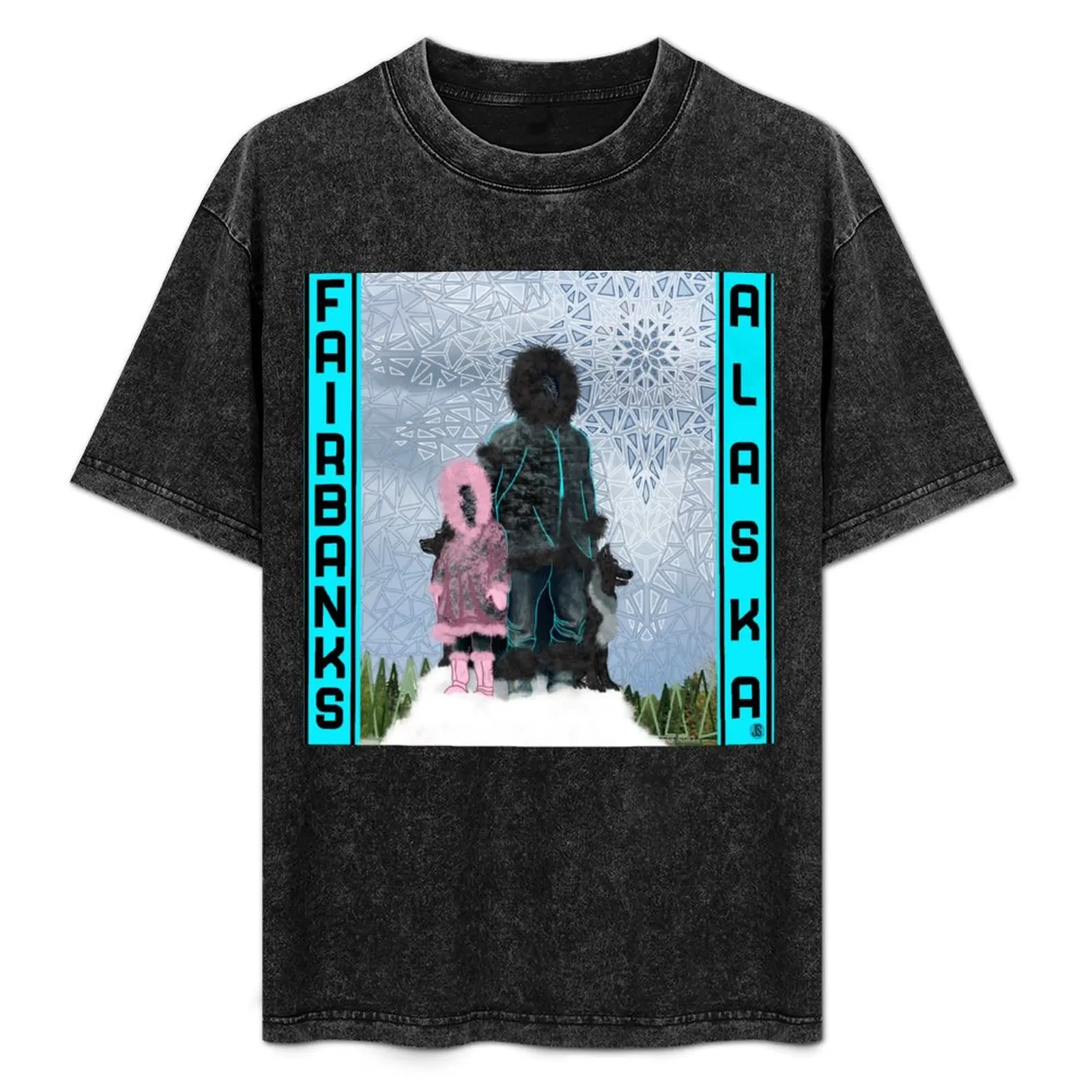 

Fairbanks Alaska Golden Heart Plaza T-Shirt Big Size Crew Neck T-Shirt