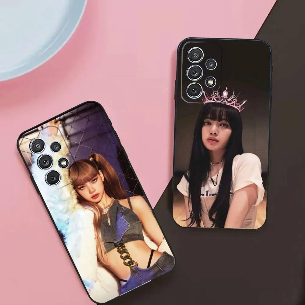 Kpop Singer L-Lisa Phone Case For Samsung Galaxy A13,A21s,A22,A31,A32,A52,A53,A71,A80,A91 Soft Black Phone Cover