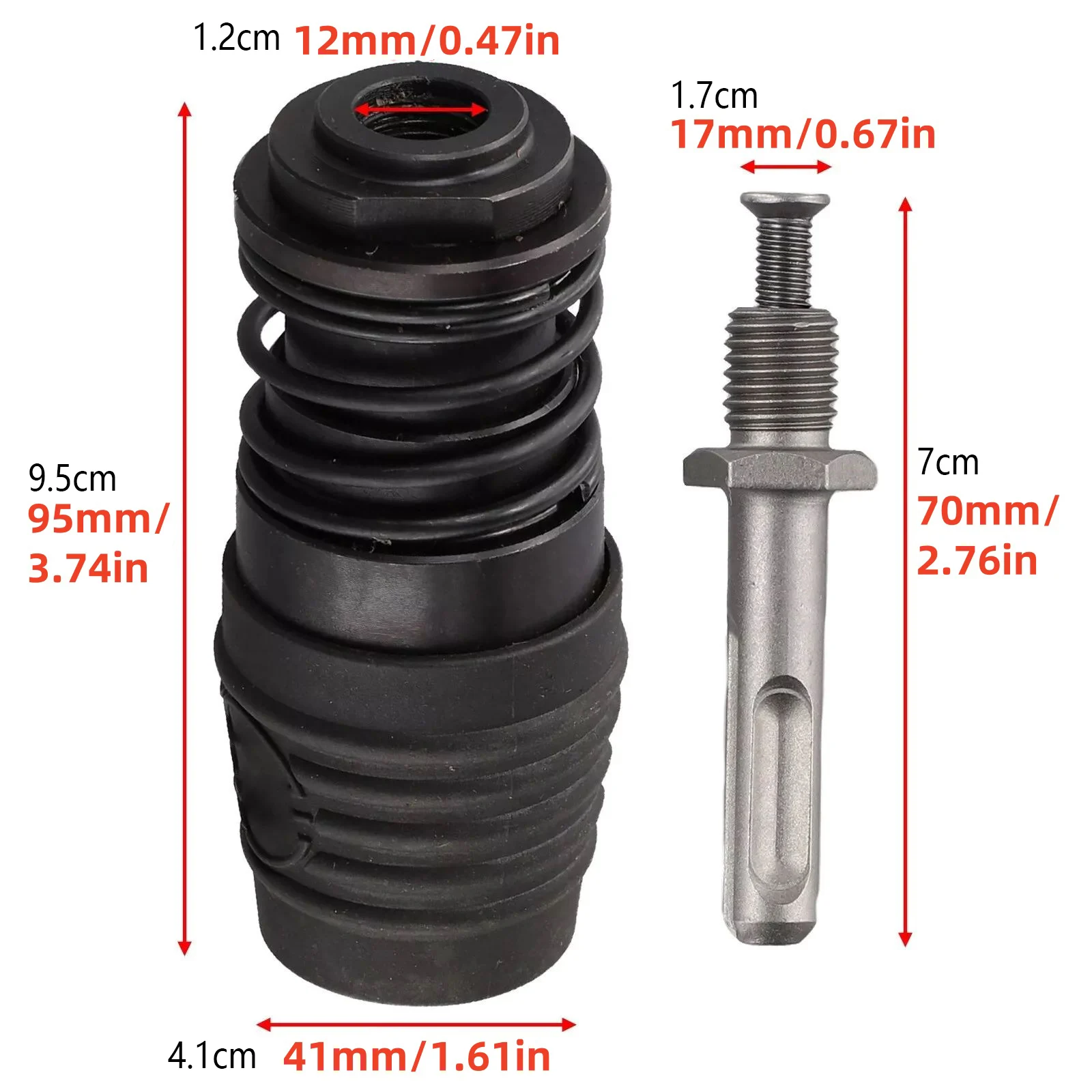 SDS 플러스에서 SDS 맥스로 변환하는 셀프락킹 1/2 x 20 UNF 해머 드릴 어댑터 키트