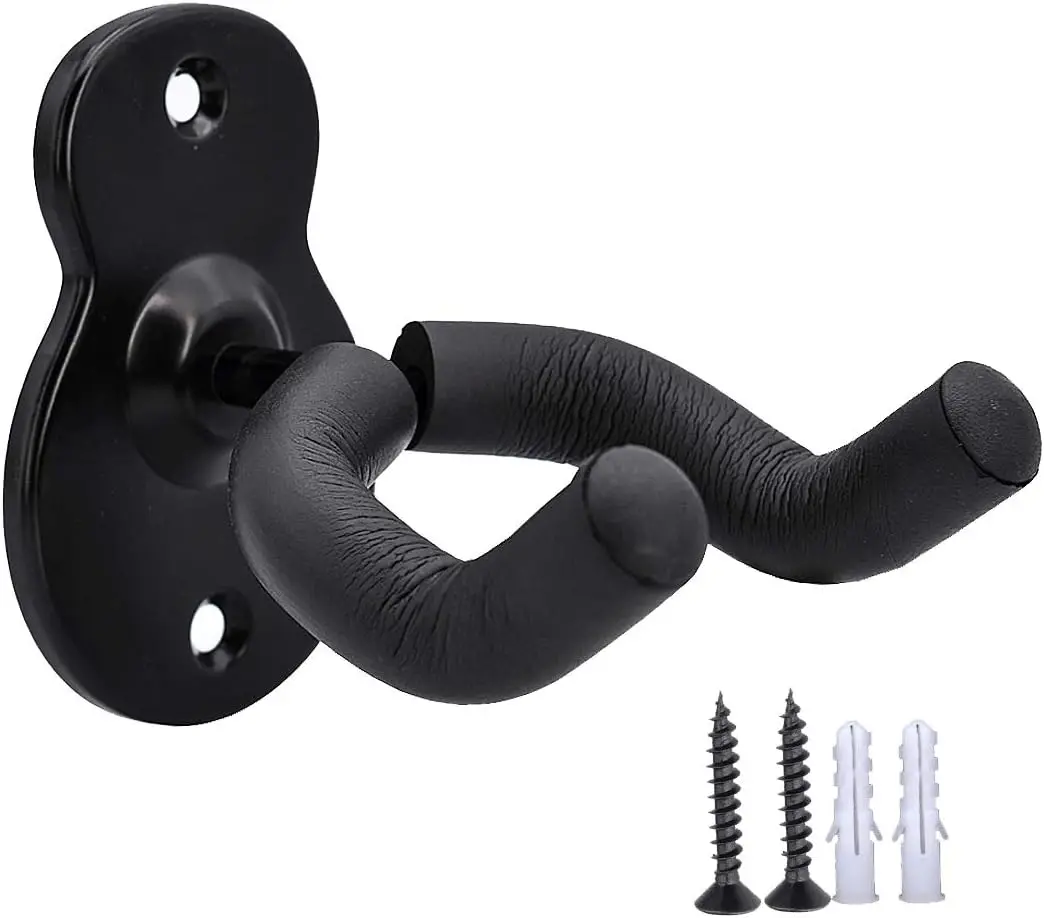 Gitarren-Wandhalterung Akustik- und E-Gitarren Wandhaken Schwarzer Metallhalter