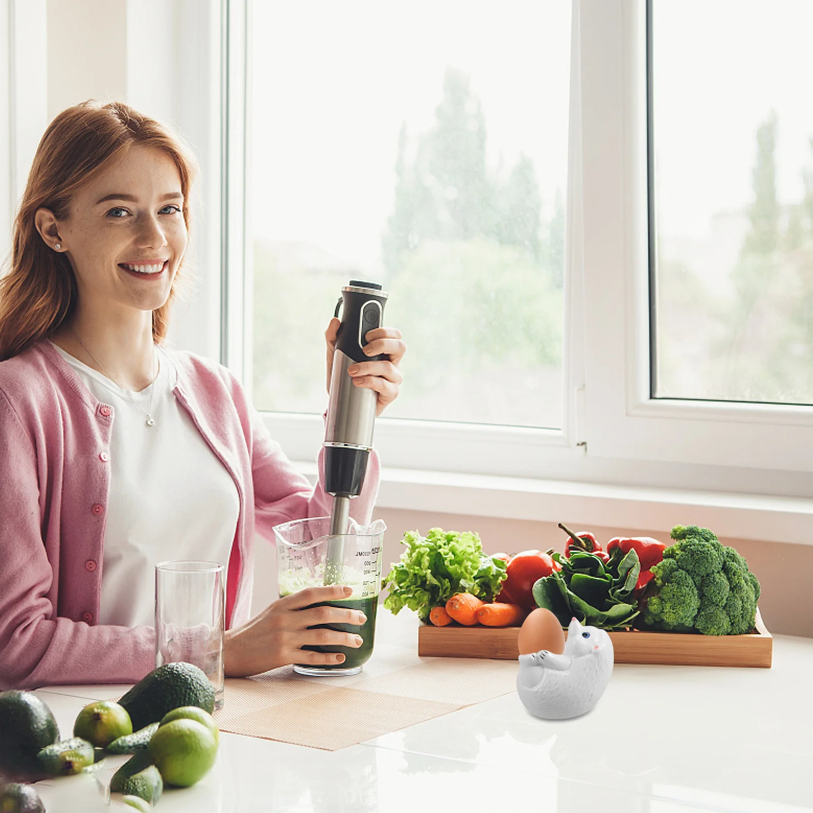 

Cute Animal Ceramic Egg Cup Holder Adorable Breakfast Stand Decorative Fresh Design Egg Holder Ceramic Porcelain Organizer