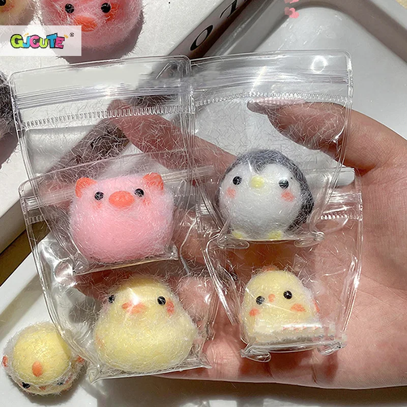 Miniature Chick Pig Animal Relief Squeeze Toy Sticky Squishy Mini Penguin Duck Stress Relief Squishy New Fidget Toy