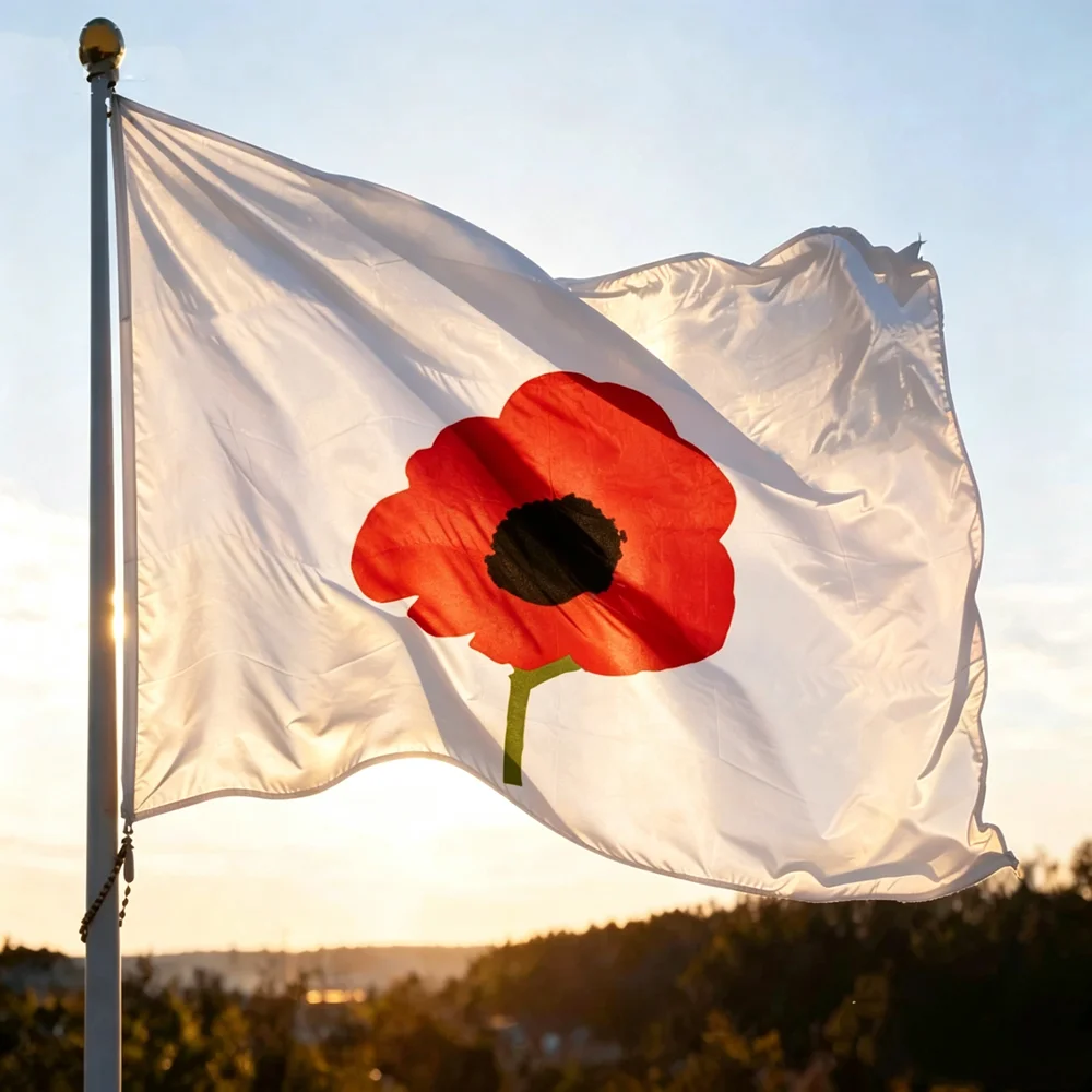 Red Remembrance Poppy Flower Flag Memorial Day Banner Polyester 2x3ft 3x5ft For Outdoor Garden Balcony Bedroom Wall Decoration