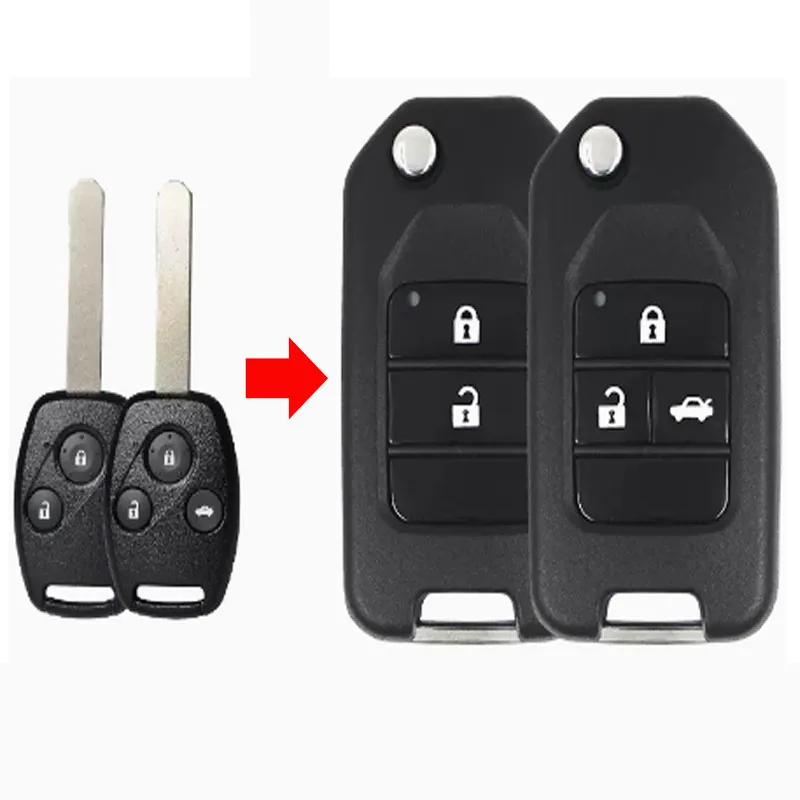 Modified Flip Remote Key Shell Case  For Hond FIT Odyssey CRV City Accord Civic FOB COVER