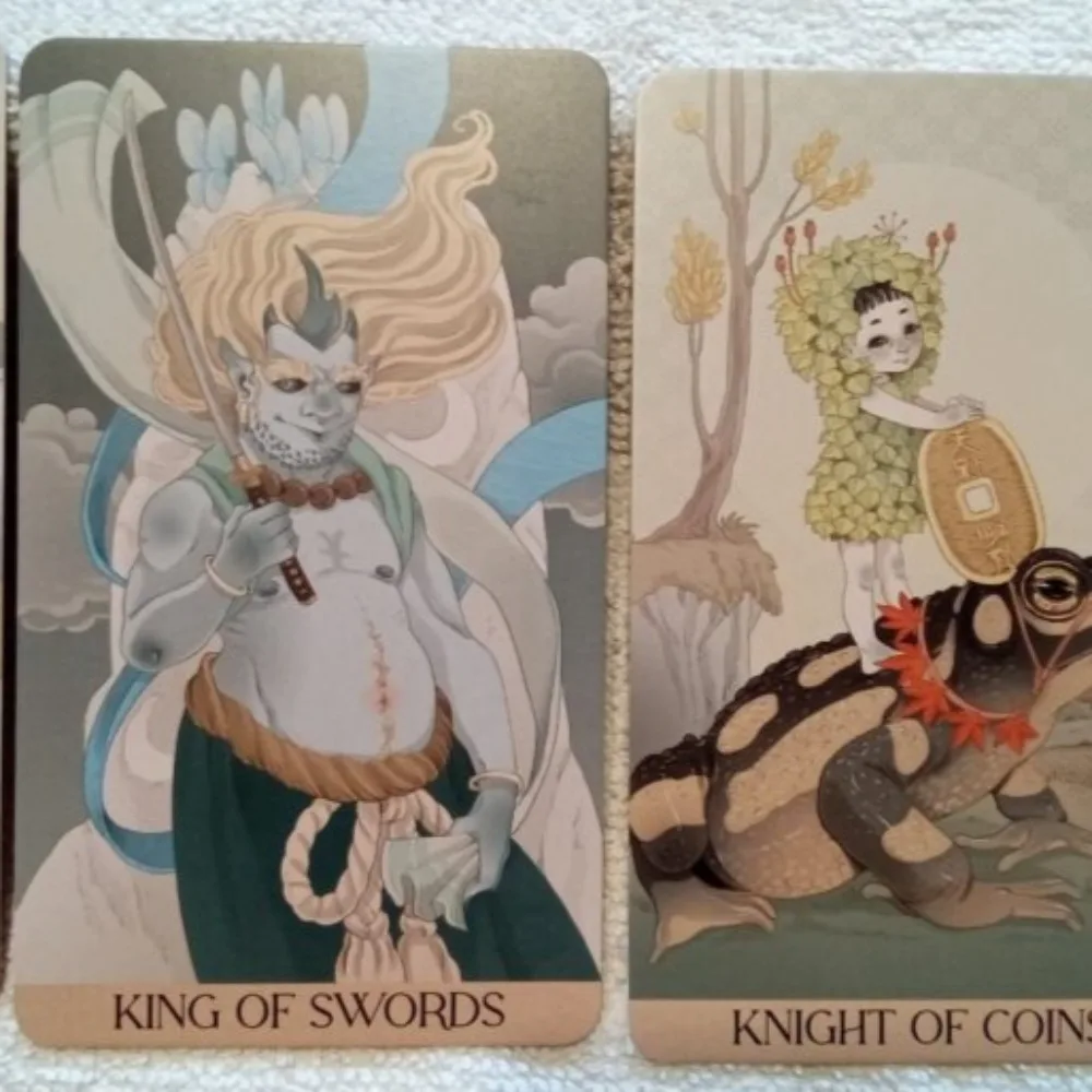 Колода Таро Yokai 12*7 см, 78 шт. Карты с корнями в японском фольклорном печать на 350GSM с тиснением картона, упакованные в жесткой коробке