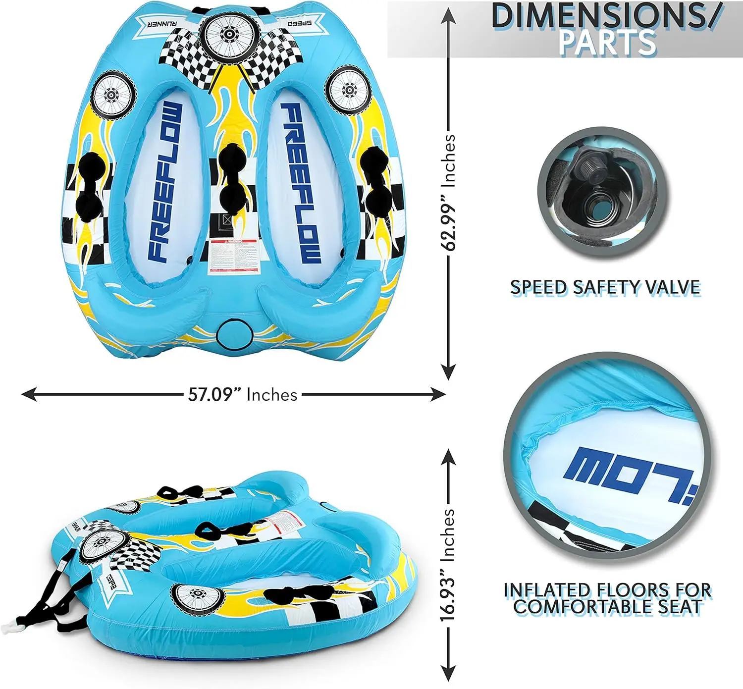 Tube d'appoint gonflable remorquable pour sports nautiques Life, flotteur nautique, radeau de remorquage, bateaux à nervures gonflables, tubes et remorquables, deux prêts hypothécaires