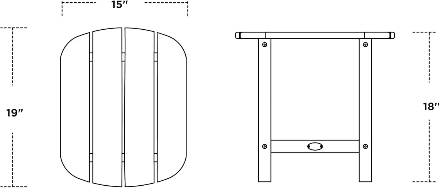 SBT18GR South Beach 18" Outdoor Side Table, Green