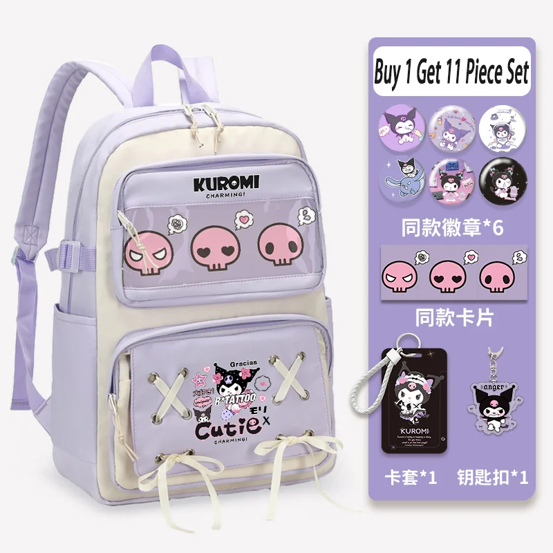 

Sanrio Backpack for Girls 2025 New Kulomi School Backpack Large Capacity Lightweight Back to School Backpack