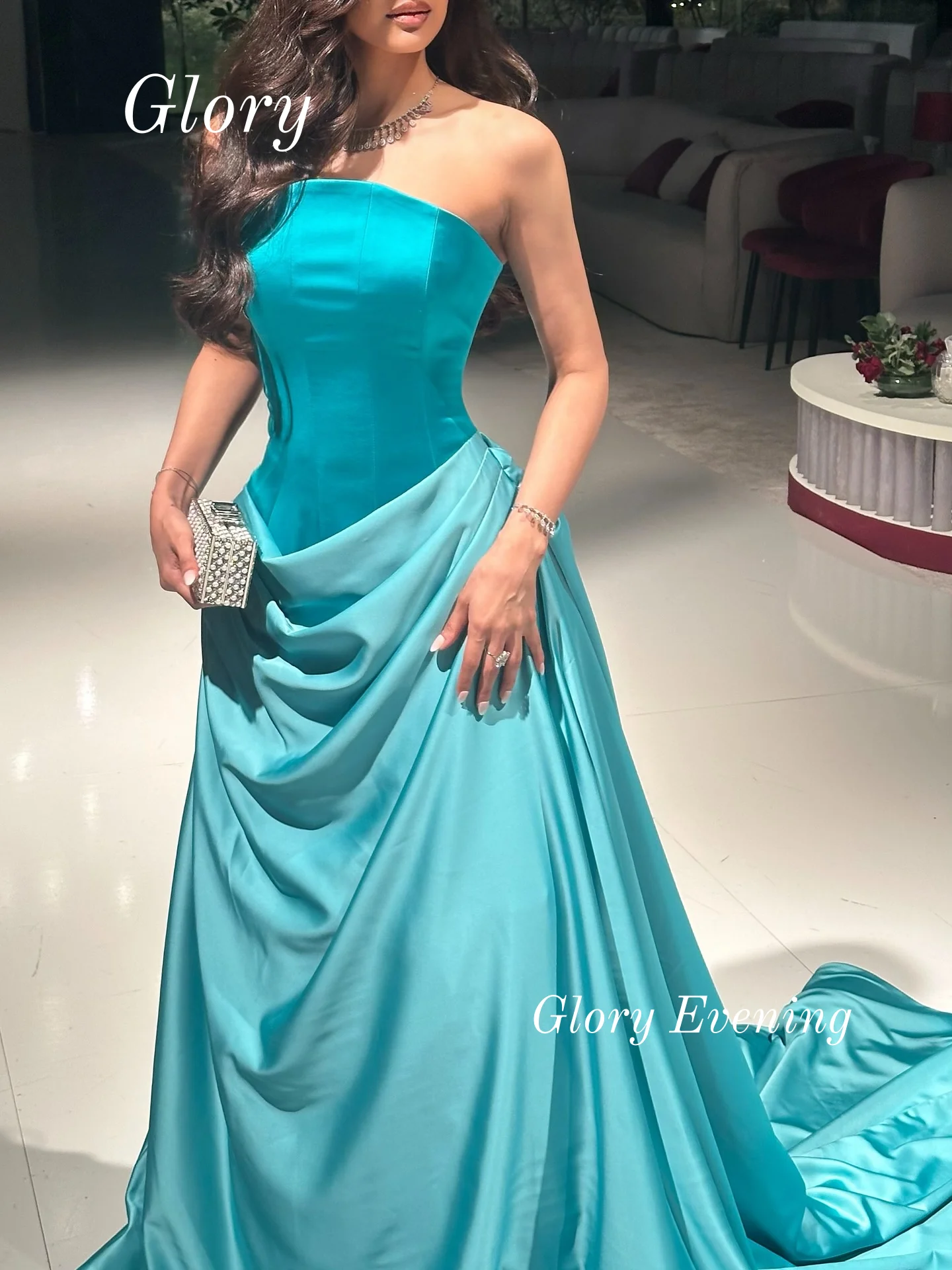 

Vintage Green Blue Prom Dresses High Quality Exquisite Draped Evening Dress Bespoke Occasion Dresses Party Gowns Customized