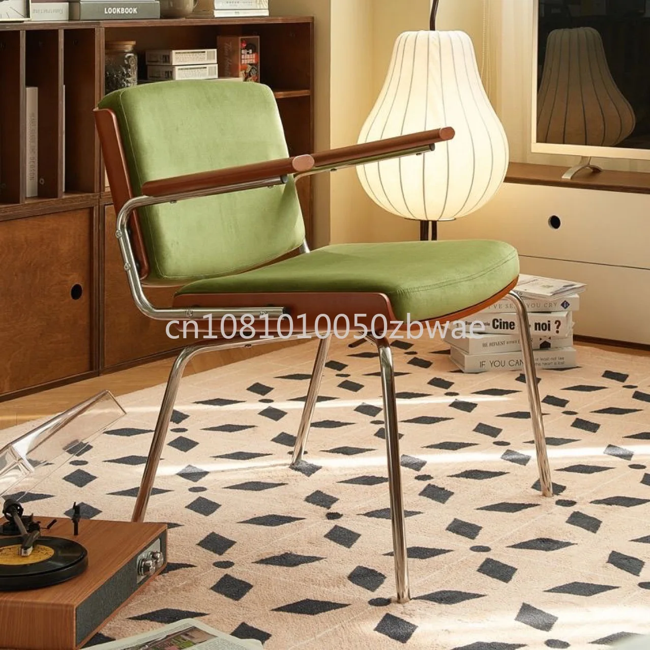Vintage-Stil Massivholz Polsterstuhl Berlin Freizeitstuhl Schreibtisch Schlafzimmer Schminkstuhl Computerstuhl mit Armlehnen