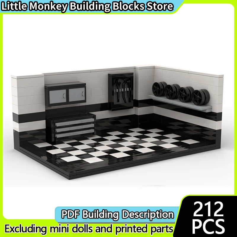 

City Street View Model MOC Building Bricks Garage Display Modular Technology Children Holiday Gifts Assemble Toys Suit