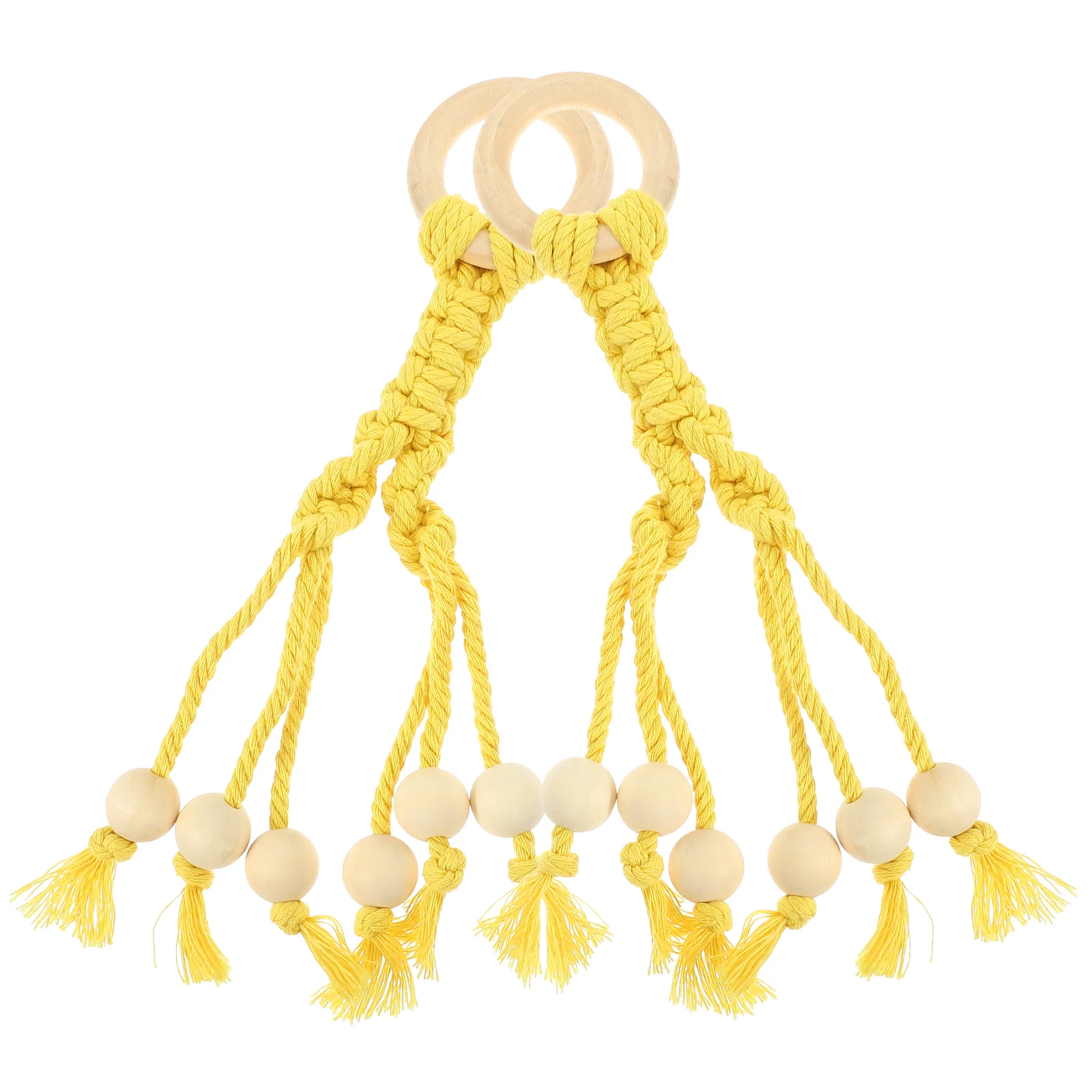 

2 Pcs Cotton Rope Banana Lanyard Hanging Hooks Holder Ripens Bananas Hanger Vegetable Fruit Macrame Basket Wall