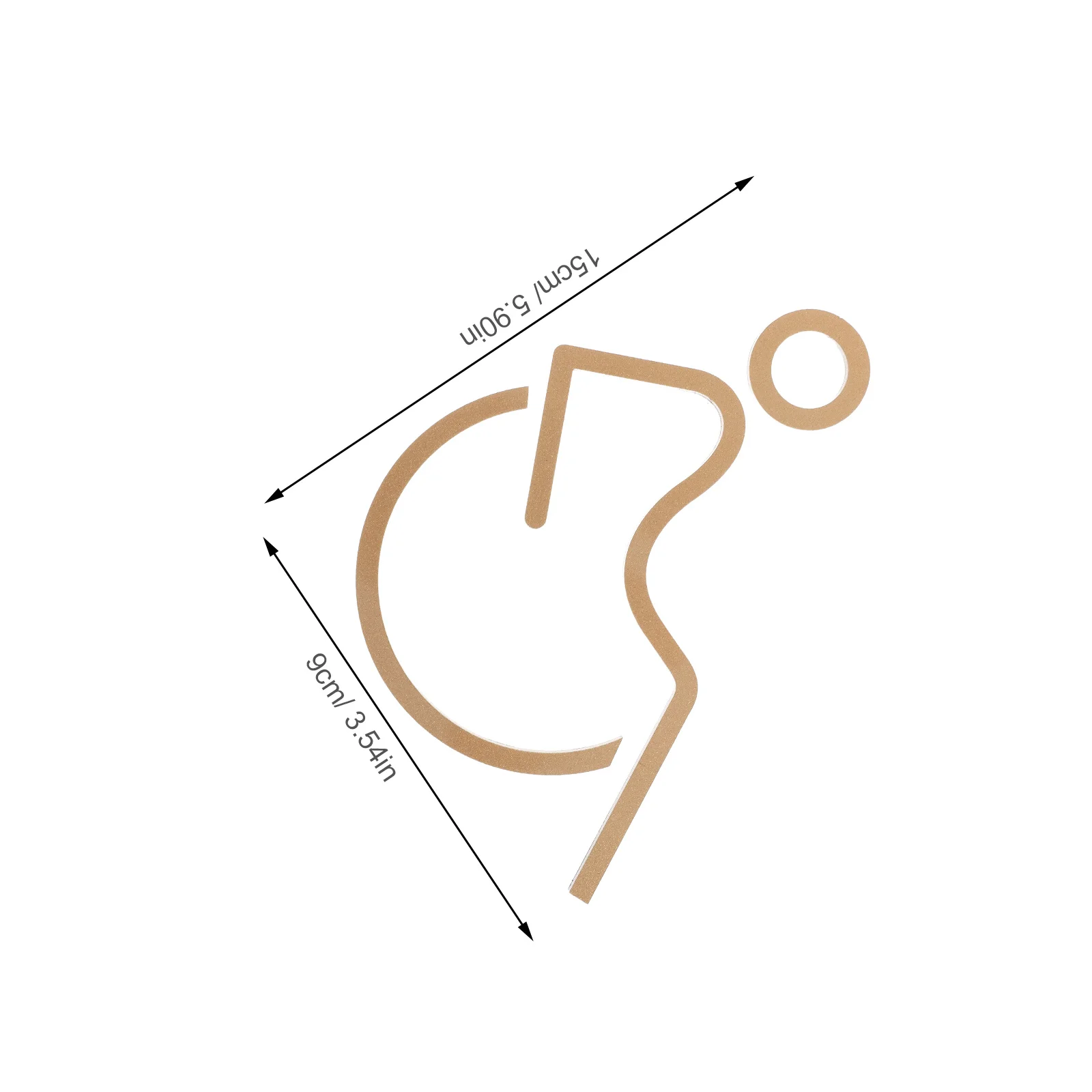 لافتة باب مرحاض عالمية قابلة للوصول إليها للكرسي المتحرك من الأكريليك الذهبي لمركز التسوق في مطعم المرحاض العام