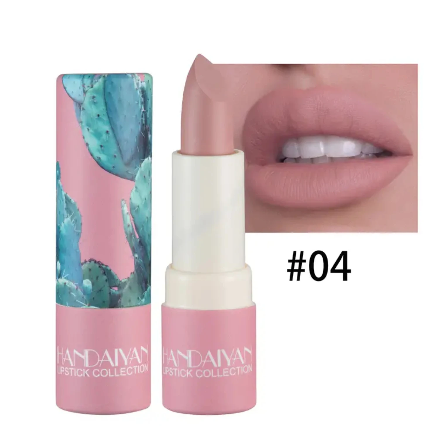 Lipstik Matte beludru mewah dalam warna Nude baru krim pelembap bibir warna dengan pigmen, Rias 4 warna untuk