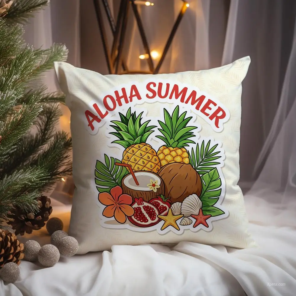 Cool Summer Cushion Cover Premium Comfort Reversible Pillow Cove -Two in One Design for Any Room & Car Interior