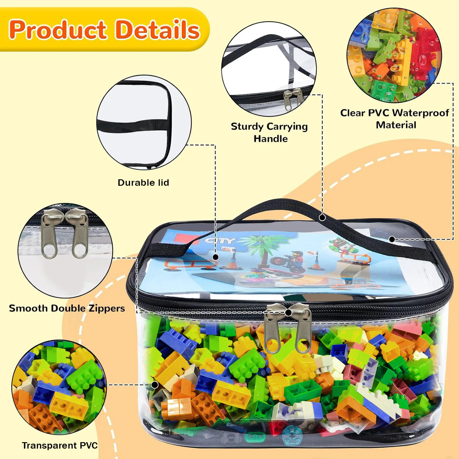 Transparent Mesh Zipper Toy Storage Bag – Affordable Large Capacity Organizer