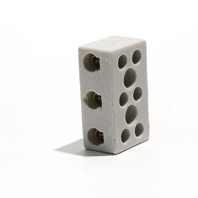 1PC 3-position 8-Hole 30A High Temperature High Frequency Ceramic Terminal Connector Seat Pure Copper High-Power