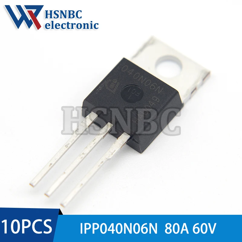 

10Pcs/Lot IPP040N06N 040N06N 040N06 TO-220 80A 60V N-channel Power MOSFET Transistor 100% New Original