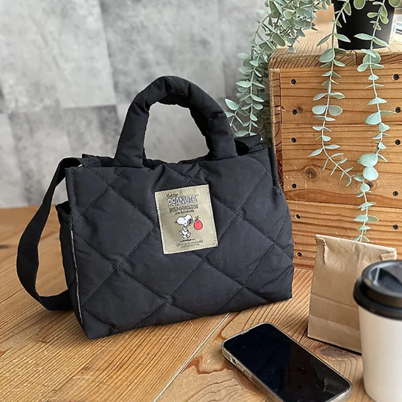 Cute Bag Women\'s Casual Crossbody Bag Large Capacity Tote Bag Fashion Printed Student Black Handbag