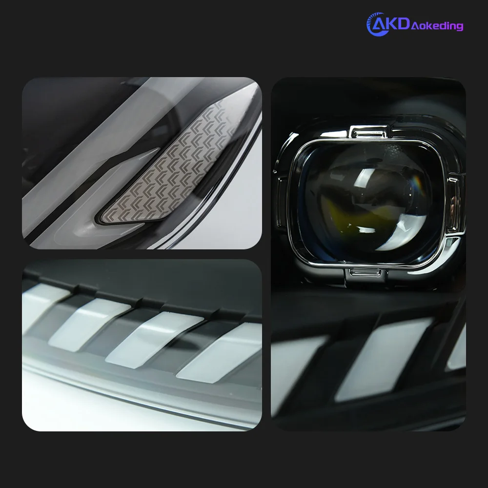 Auto Parts Headlights For Audi Q7 2006-2015 Latest Design Styling LED Daytime Lights Dual Projector DRL Car Accesorios Facelift