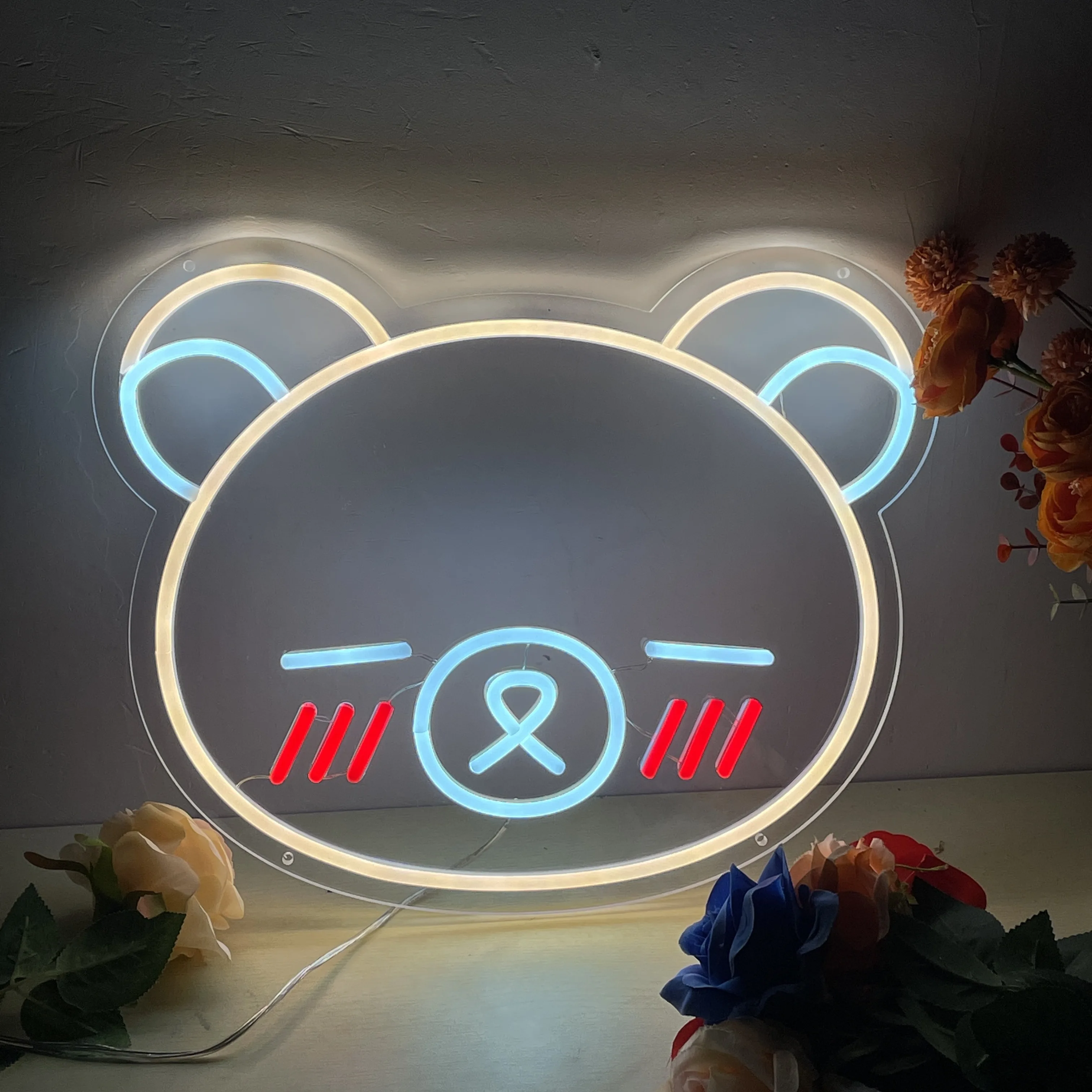 Custom Bear Cute Neon Sign Led Lights Bedroom Decoration Gift Room Bar Party Indoor Home Arcade Shop Cave Art Wall Decoration