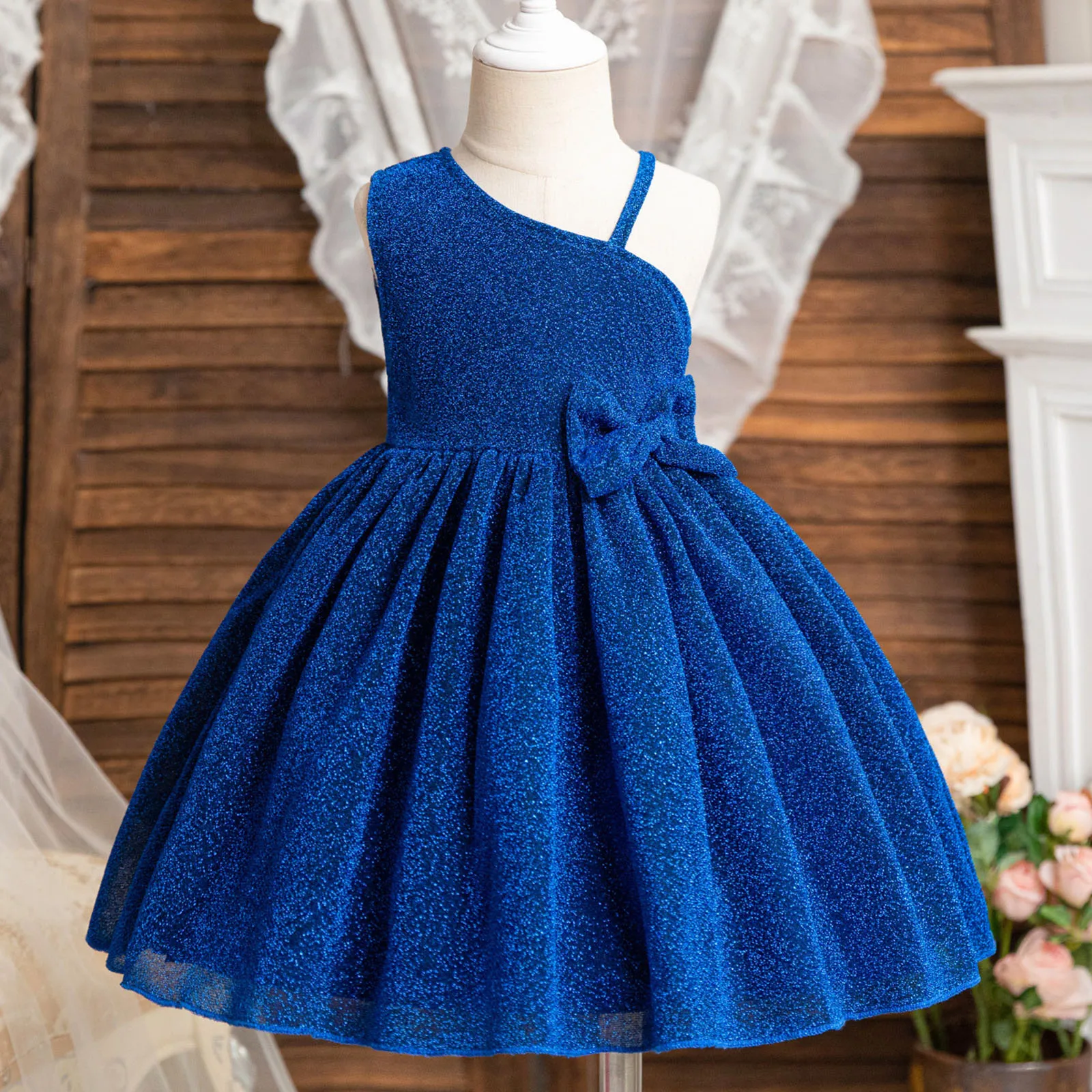 Elegant Girl Luxury Dress Suspender Sleeveless Princess Dress Birthday Party 2024 New Dresses Wedding Prom Gown for 3-8Yrs Girls