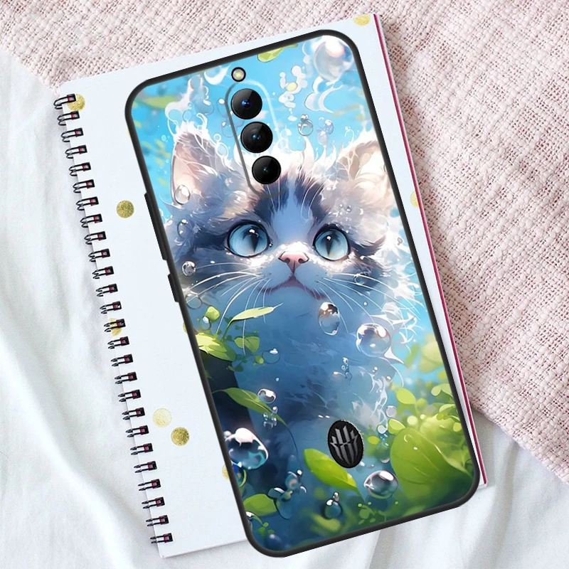 النوبة الأحمر ماجيك غطاء الهاتف ، مضحك لطيف القط الحال ، 8S برو زائد ، 6R ، 5G ، 5s ، 6S ، 7S ، 6 ، 7S