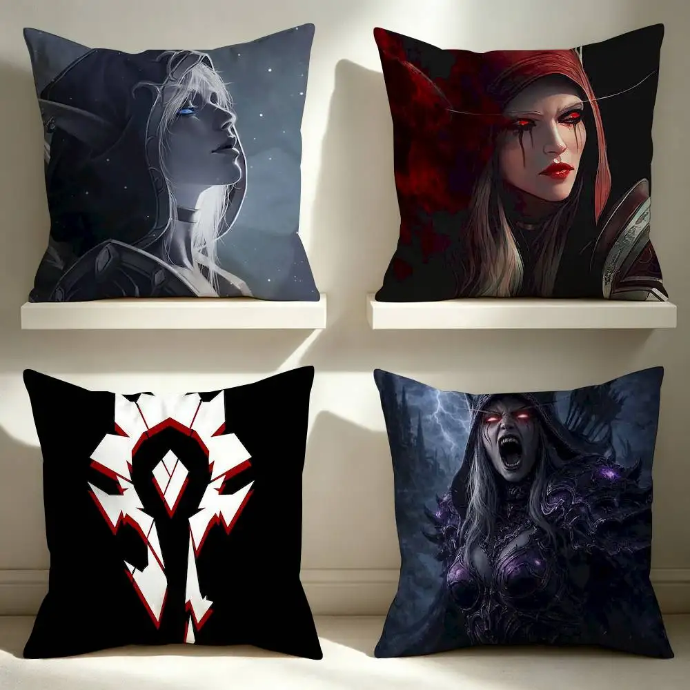 Game WoW Sylvanas Windrunner  Square Double-Sided Printed Pillow Case Sofa Cushion Cover Bedroom Bedside Decor