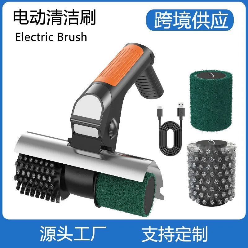 Electric drum BBQ cleaning brush Household outdoor dual-purpose grill Heavy Strong decontamination brush Factory direct sales