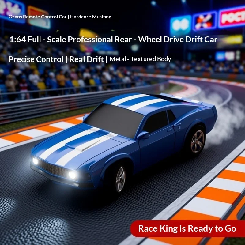 

Oulans Full Proportional Rc Drift Car 1 64 Scale Mini Rear Wheel Drive Professional Mustang Gyroscope For Adult Racing Drifting