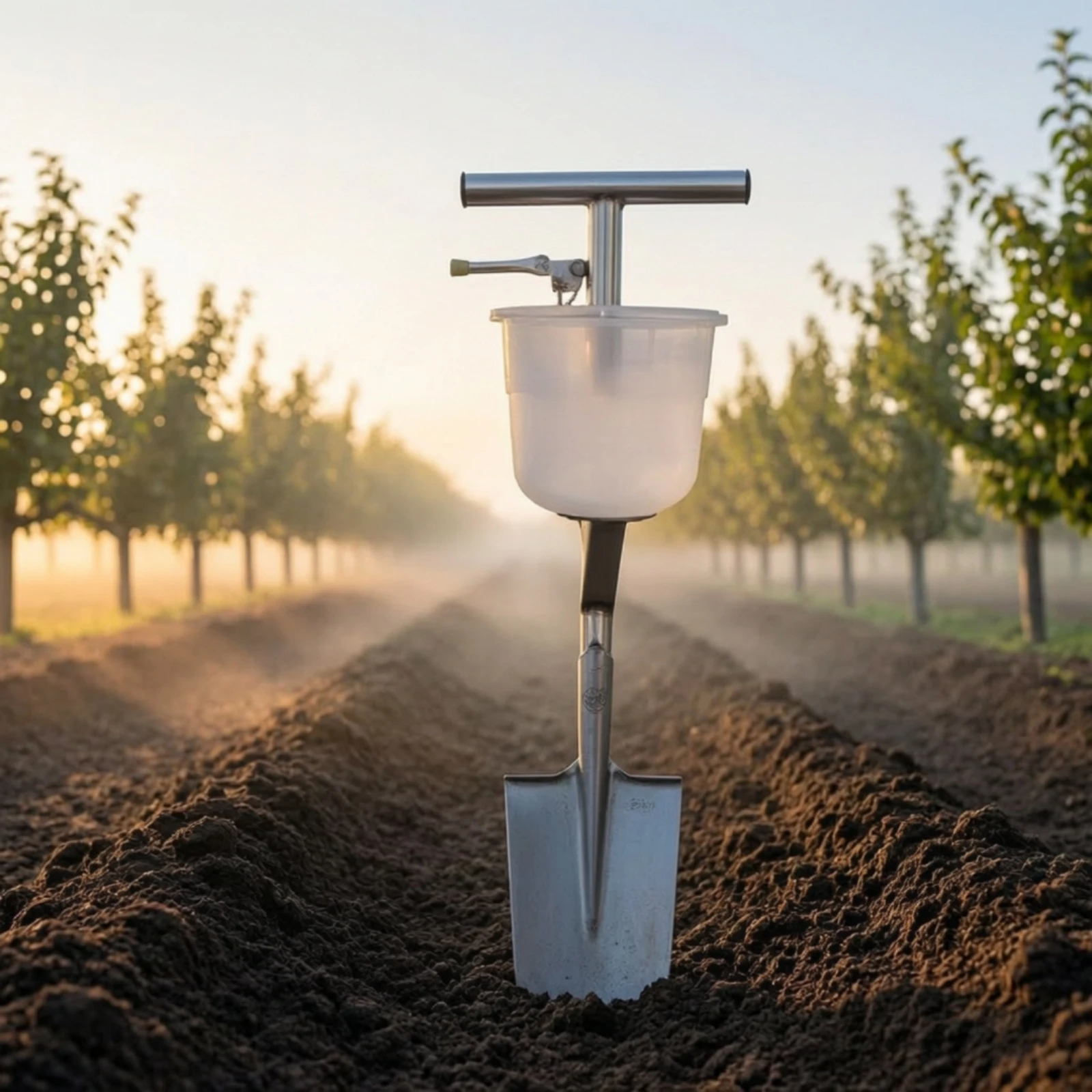 Hand Operated Fertilizer Applicator with Hopper for Soil Insertion Tree Feeding Garden Tool Heavy Duty