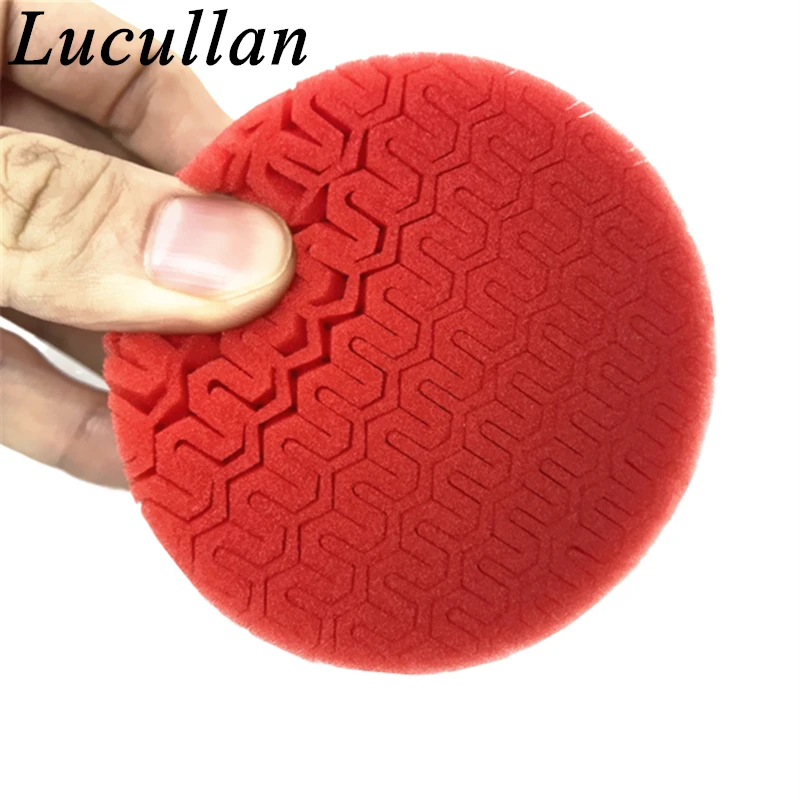 Customized Logo Foam Wax Applicators Circle Grip Car Polishing Pad Special Texture Reduce Chemical Consumption