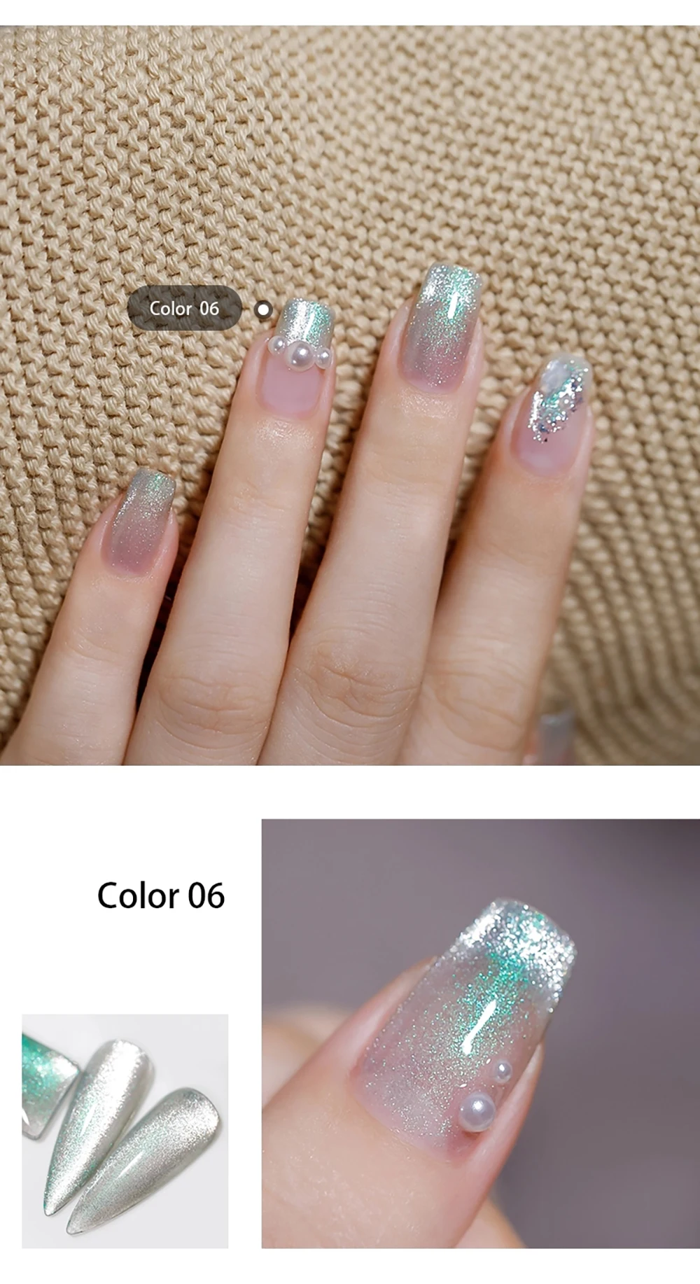 Vendeeni 15 Farben/Set Aurora Kristall Katzenaugen Gel Nagellack Glänzender Laser Nagelkunst Gel Lack Magnetischer UV Soak-Off Gel Nagellack – Detail 16