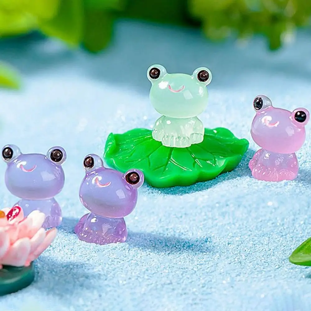 Mini Frogs Glow At Dark Fairy Garden Miniatures Decoration Luminous Frog Vivarium Micro Landscape