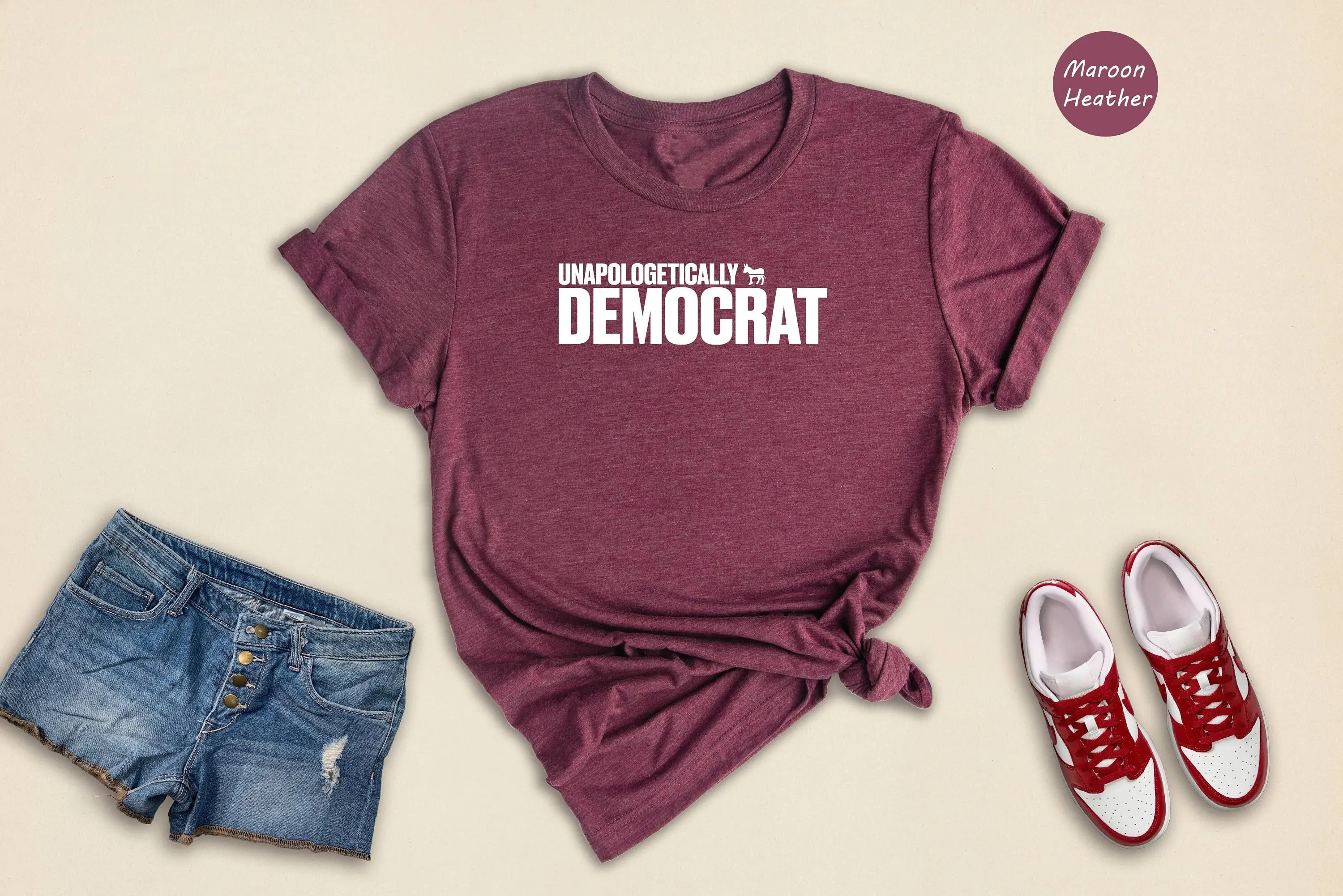 Unapologetically Democrat T Shirt Liberal Funny Political Progressive For Democrats