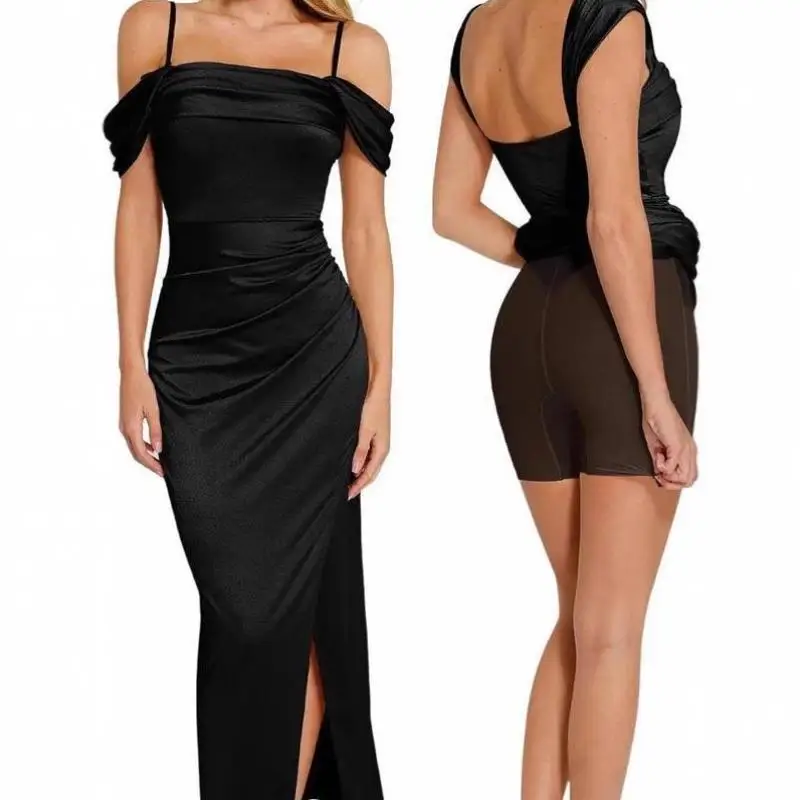 

iny Folded oulder Bridesmaid Long Dr Slimming a Clothing Cross-Border New Sle Seven Sve ort Pants