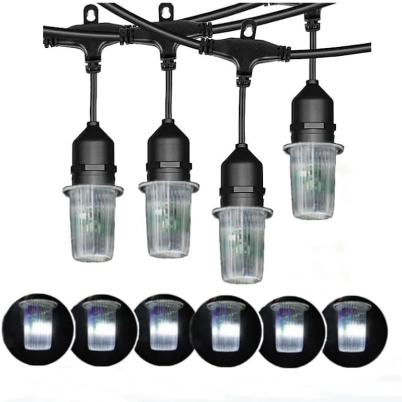 33FT with 10 Bulbs LED Strobe Marquee Lantern Flashing String Lights Outdoor Party Garden for Christmas Tree Lights White Light