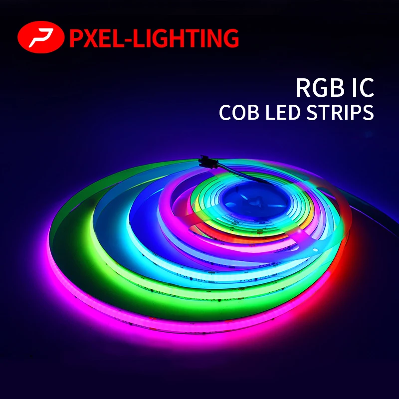 

RGB DC12V DC24V WS2811 Full Colors FOB COB LED Strip Addressable Smart Flexible High Density Digital Pixel Color Light 720Led/m