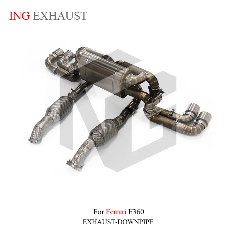 ING Titanium Alloy Vacuum Valve Catback for Ferrari F360 3.6L V8 Control Muffler Downpipe Performance Prime Color Exhaust System