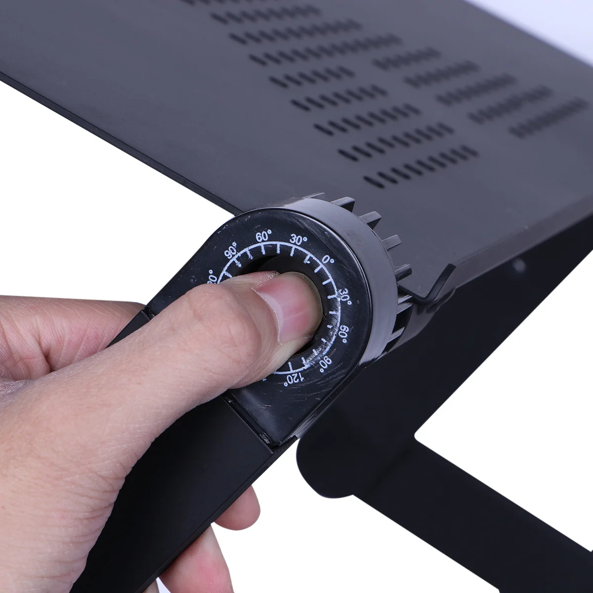 

Foldable Bed Table Black Compact Aluminum Laptop Desk for Home Office Camping Breakfast Bed Desk Folding Laptop Holder