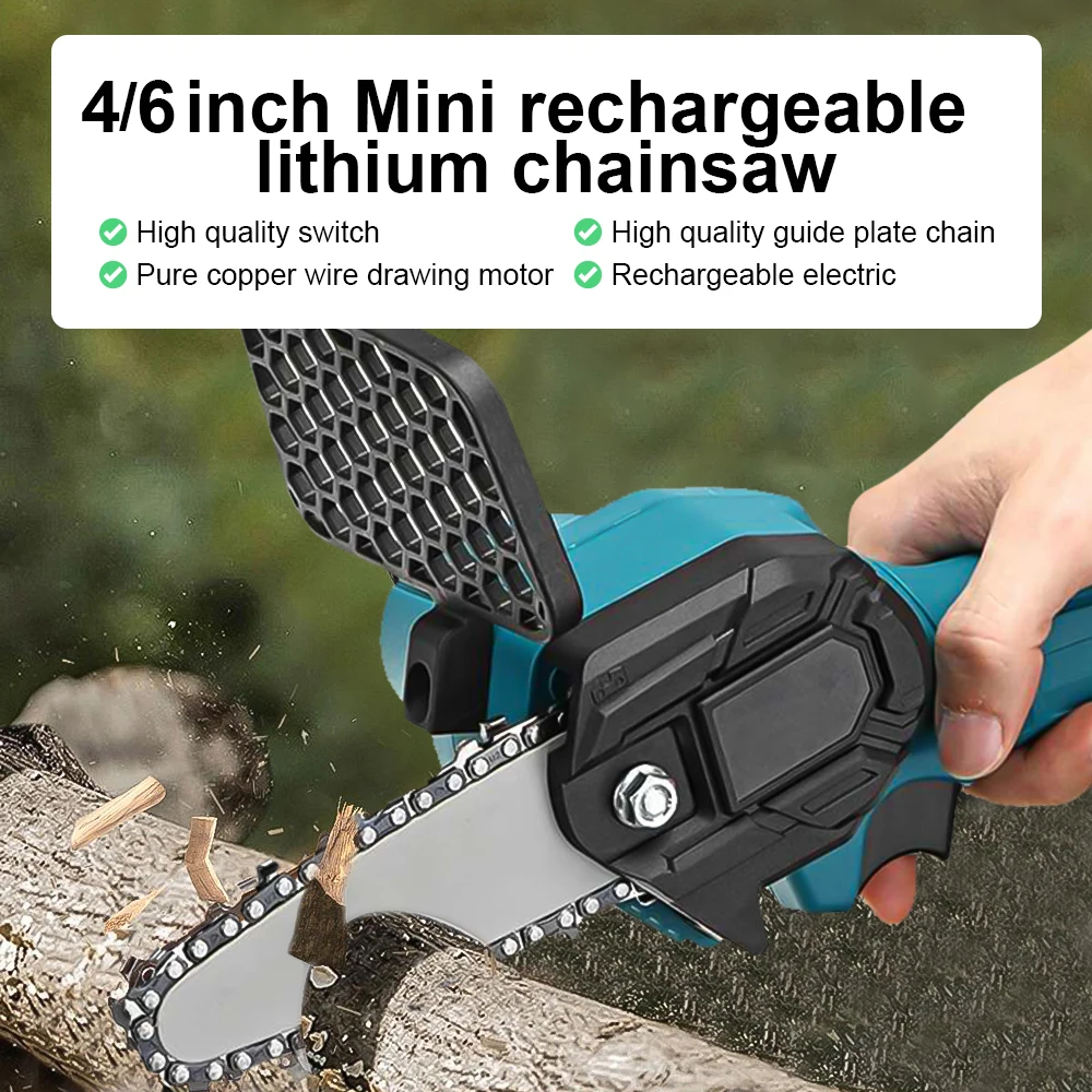 

1080W 21V 4Inch/6Inch Electric Saw Chainsaw Fruit Tree Wood Spliting Chainsaw Woodworking Garden Tools Hand Held Wood Cutters