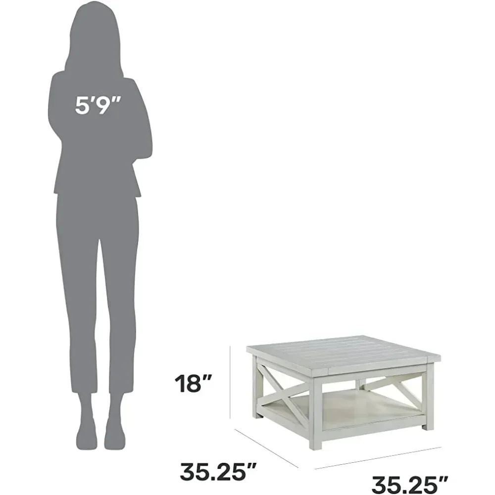 Mesa de centro branca à beira-mar, estilo doméstico, mesa de cabeceira, móveis para sala de estar