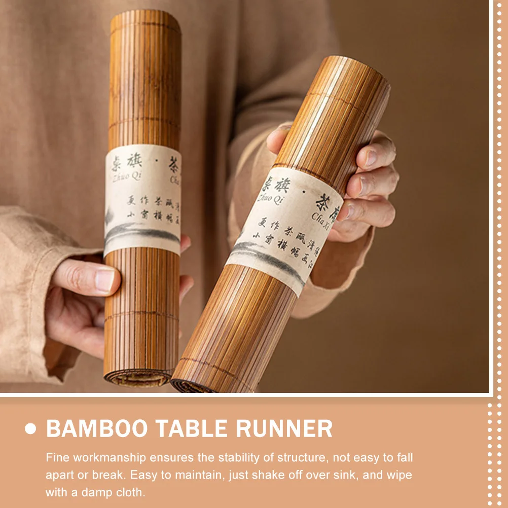 

Premium Bamboo Mat Heat-Resistant Tea Table Cushion Decorative Table Protection Mat For Home Bar Restaurant