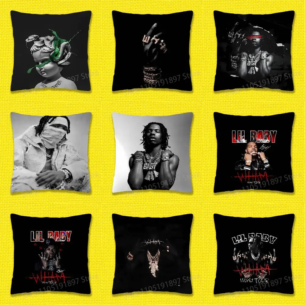 

L-Lil Baby WHAM Drip Harder Throw Pillow Case For 30x30cm 40x40cm 45x45cm 50x50cm 55x55cm Square Sofa Pillowcase Shell