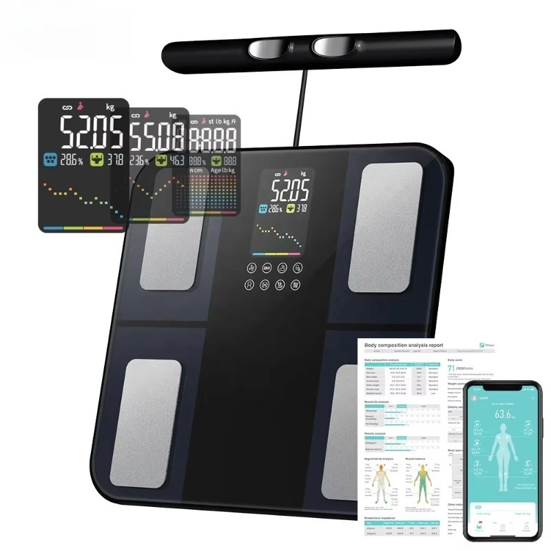 

Smart Bioimpedance Scale 8 Electrodes Bmi Body Fat Body Weight Scale Professional Body Composition Scale Rechargeable