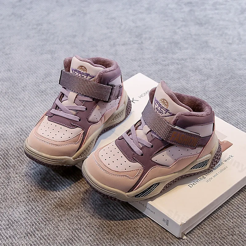 Winter-Kinder-Turnschuhe für Mädchen und Jungen, warme Freizeitschuhe, 2025, Retro-Freizeit-Sportschuhe, rutschfeste, bequeme Baumwollschuhe für Kinder